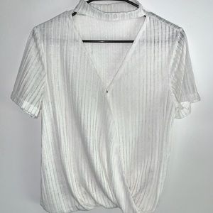 Very J Mock Neck Top with V-Neck